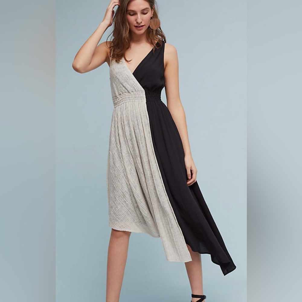 Anthropologie Elisabel Asymmetrical Midi Dress